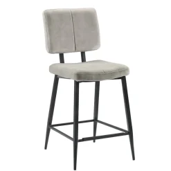 Barkruk Gento velvet lichtgrijs