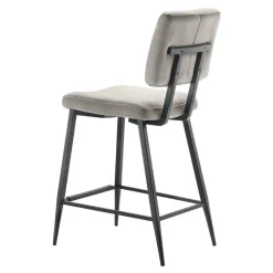 Barkruk Gento velvet lichtgrijs