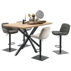 Bartafel Tavolo 160x90 rechthoek eiken naturel grijs matrixpoot