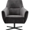 Draaifauteuil Gudo velvet antraciet