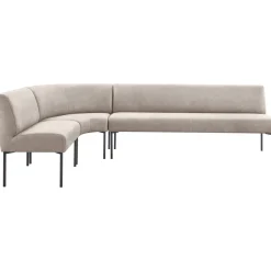 Eetkamerbank links Cenare 294 cm microleder lichtgrijs