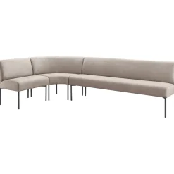 Eetkamerbank links Cenare 294 cm microleder lichtgrijs