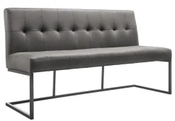 Eetkamerbank Oro 170 cm microleder donkergrijs