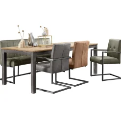 Eetkamerbank Oro 170 cm microleder donkergrijs