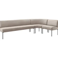 Eetkamerbank rechts Cenare 294 cm microleder lichtgrijs