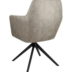 Eetkamerstoel Balestro draaibaar microleder donkerbeige