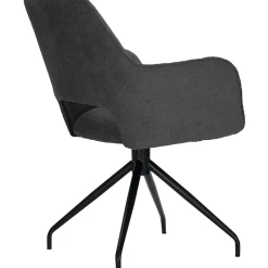 Eetkamerstoel Buco draaibaar bouclé donkergrijs