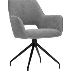 Eetkamerstoel Buco draaibaar bouclé grijs