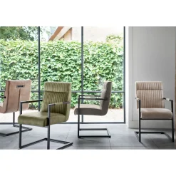 Eetkamerstoel Dantero microvezel beige