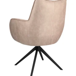 Eetkamerstoel Dordona draaibaar microleder beige
