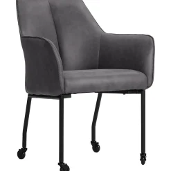 Eetkamerstoel Dura microvezel donkergrijs