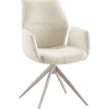 Eetkamerstoel Faido bouclé ecru poot grijs