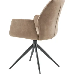 Eetkamerstoel Faido microvezel taupe poot zwart