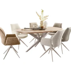 Eetkamerstoel Faido microvezel taupe poot grijs