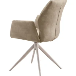 Eetkamerstoel Faido velvet lichtbruin poot grijs