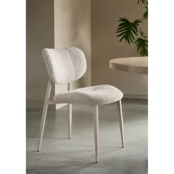 Eetkamerstoel Gomba bouclé lichtbruin