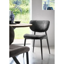 Eetkamerstoel Gomba velvet antraciet