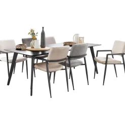 Eetkamerstoel Jisca microvezel beige