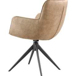 Eetkamerstoel Lasanto draaibaar microvezel taupe