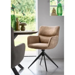 Eetkamerstoel Lasanto draaibaar microvezel taupe