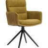 Eetkamerstoel Letta draaibaar velvet okergeel