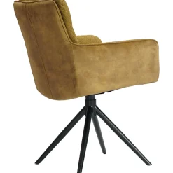 Eetkamerstoel Letta draaibaar velvet okergeel