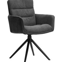 Eetkamerstoel Letta draaibaar velvet antraciet