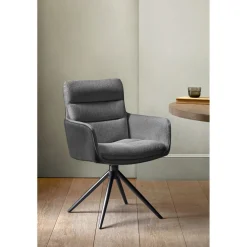Eetkamerstoel Letta draaibaar velvet antraciet