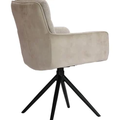 Eetkamerstoel Letta draaibaar velvet lichtgrijs