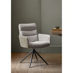 Eetkamerstoel Letta draaibaar velvet lichtgrijs