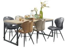 Eetkamerstoel Loana microvezel cognac