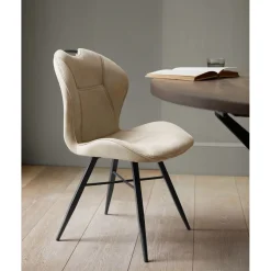 Eetkamerstoel Loana microvezel zandbeige