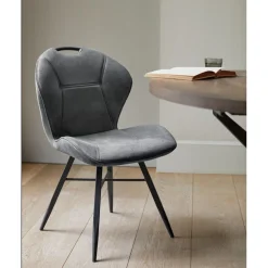 Eetkamerstoel Loana microvezel antraciet