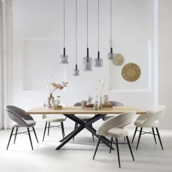 Eetkamerstoel Marasino bouclé bruin