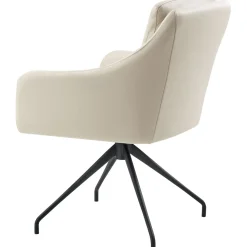 Eetkamerstoel Meltina draaibaar soleda leder lichtgrijs