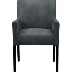 Eetkamerstoel met armleuning Avanza microleder donkergrijs