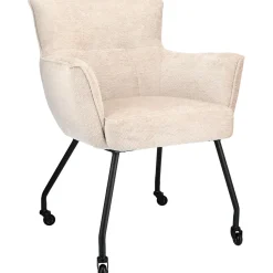 Eetkamerstoel Novile ecru met wiel