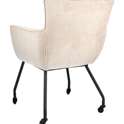 Eetkamerstoel Novile ecru met wiel