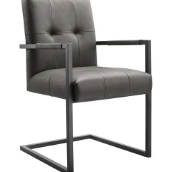 Eetkamerstoel Oro microleder donkergrijs