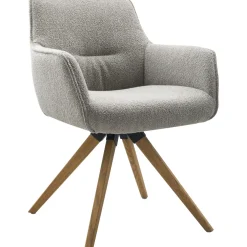 Eetkamerstoel Turelli draaibaar bouclé grijs