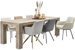 Eetkamerstoel Turelli draaibaar bouclé grijs