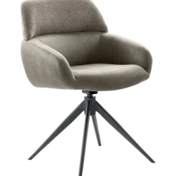 Eetkamerstoel Veda draaibaar microvezel grijs