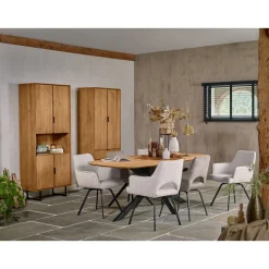 Eettafel Aska teak 260x110 cm Deens ovaal naturel brushed