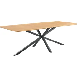 Eettafel Aska teak 240x100 cm rechthoekig naturel brushed