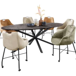 Eettafel Piastra 230x115 cm ovaal zwart