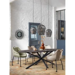 Eettafel Piastra 230x115 cm ovaal zwart