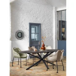 Eettafel Piastra 230x115 cm ovaal zwart