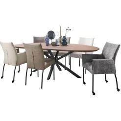 Eettafel Tavolo eikenhout 230x115 cm kiezel bruin