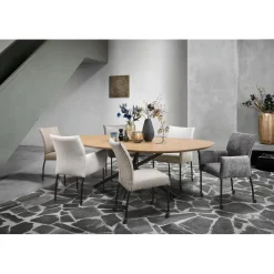 Eettafel Tavolo eikenhout 230x115 cm kiezel bruin