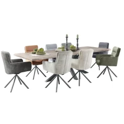 Eettafel Tavolo eikenhout 280x110 cm rechthoekig grijs